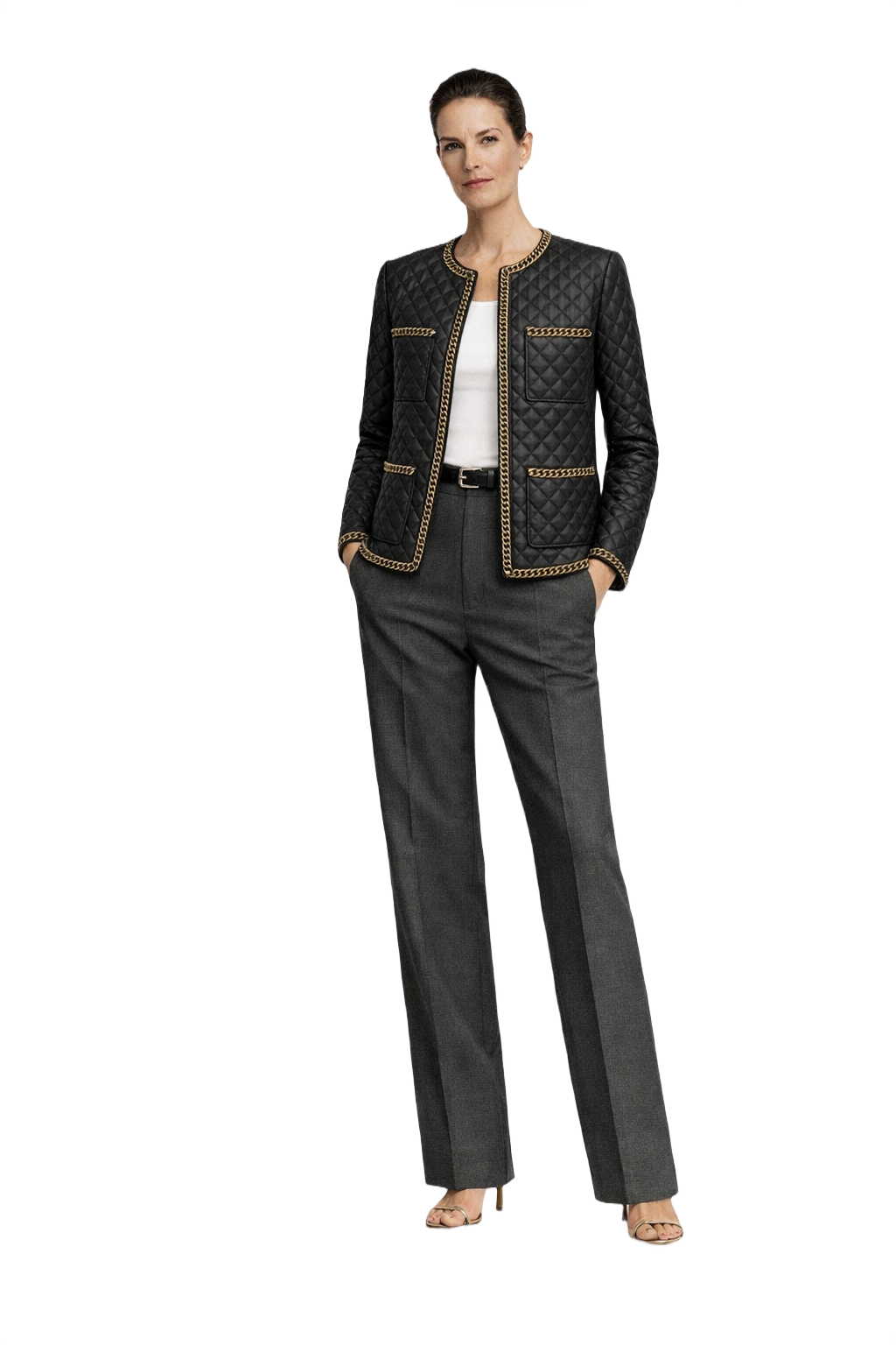 1990s Black Polyester Jacket - Model