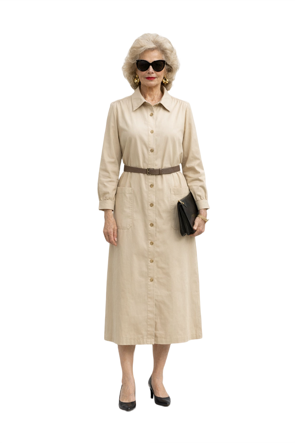 1980s Beige Cotton Coat - Model