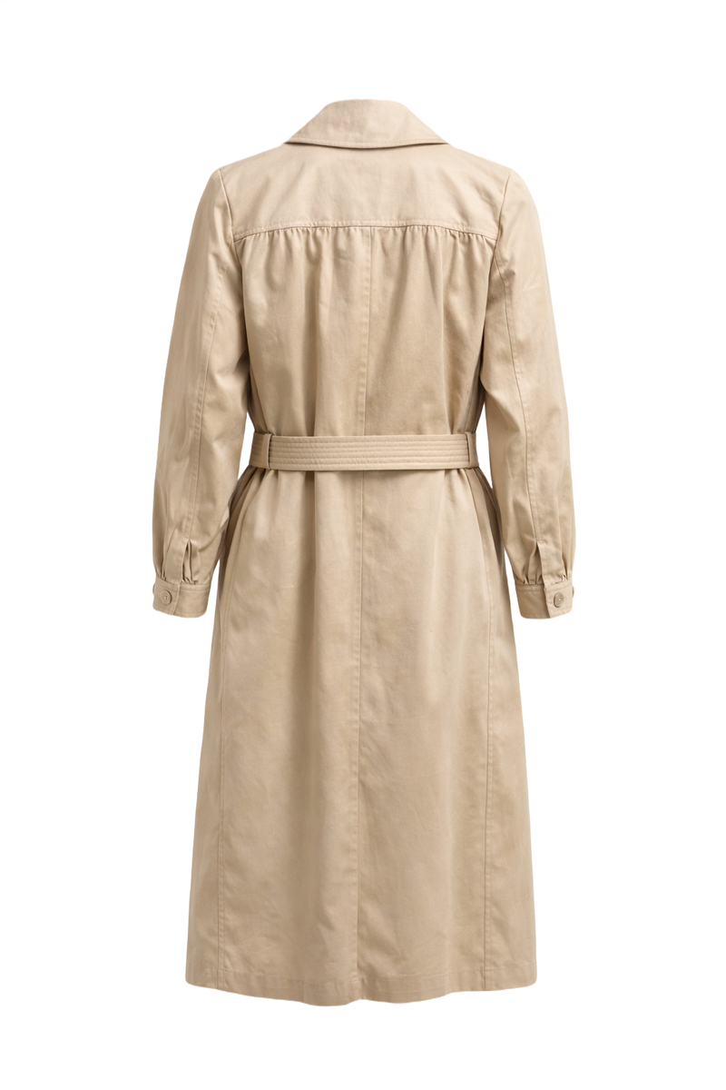 1980s Beige Cotton Coat - Back View