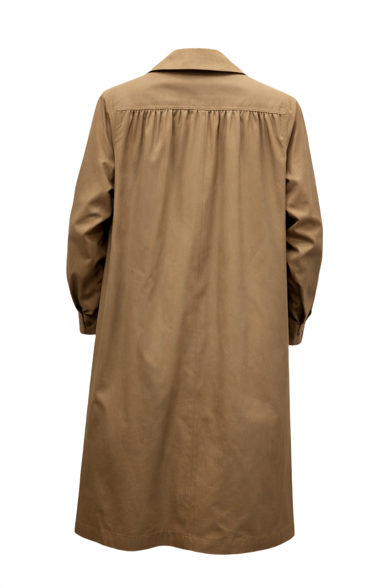 1980s Tan Cotton Blend Coat - Back View