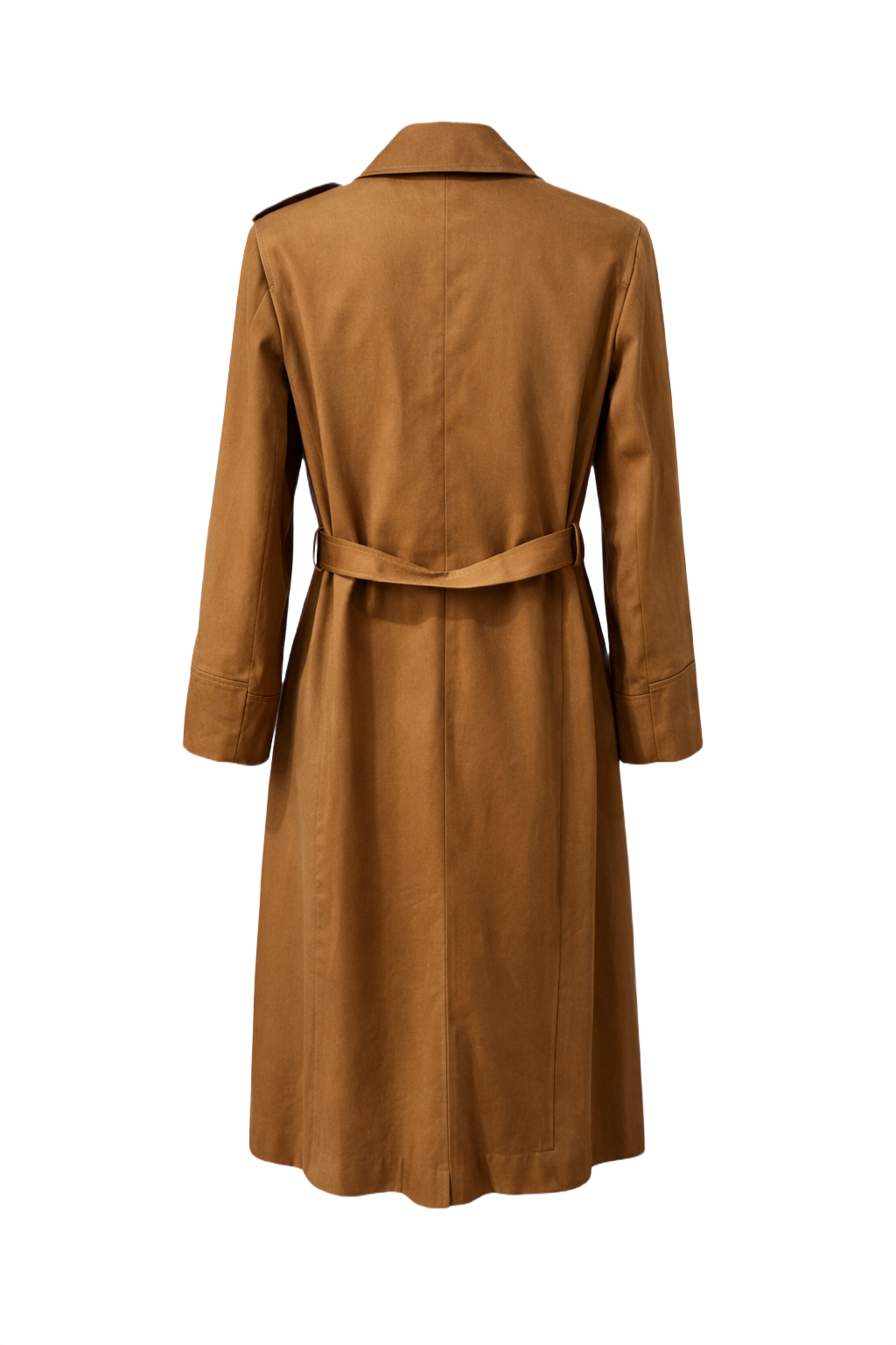 1980s Tan Cotton Trench Coat - Back View