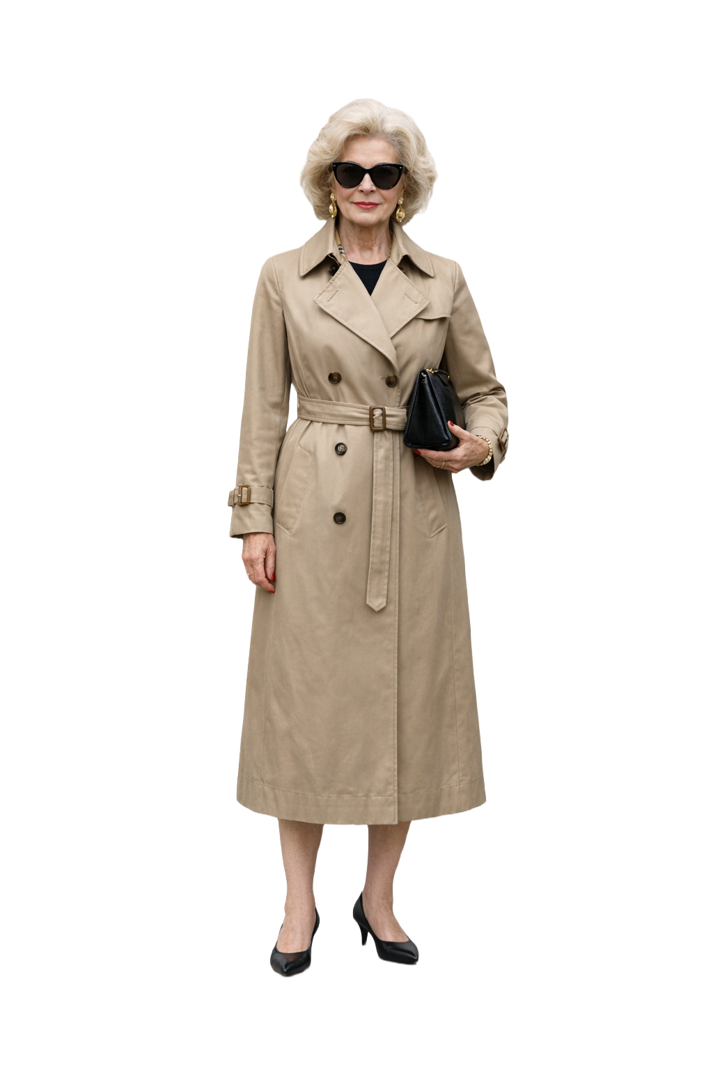 1980s Beige Cotton Trench Coat - Model