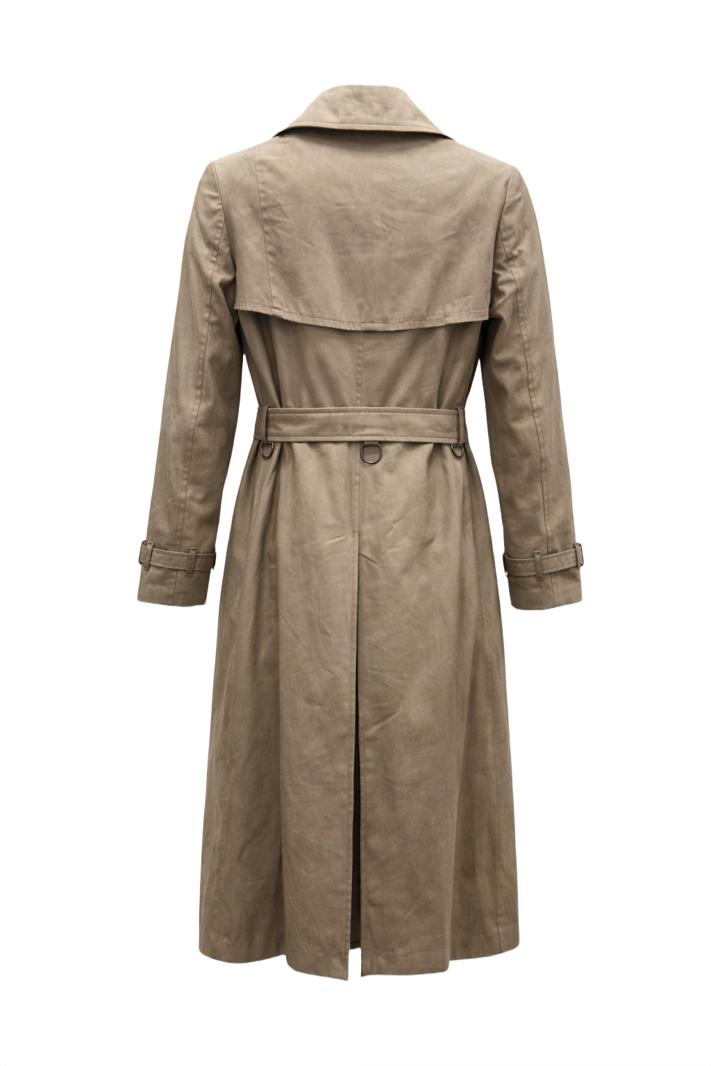 1980s Beige Cotton Trench Coat - Back View
