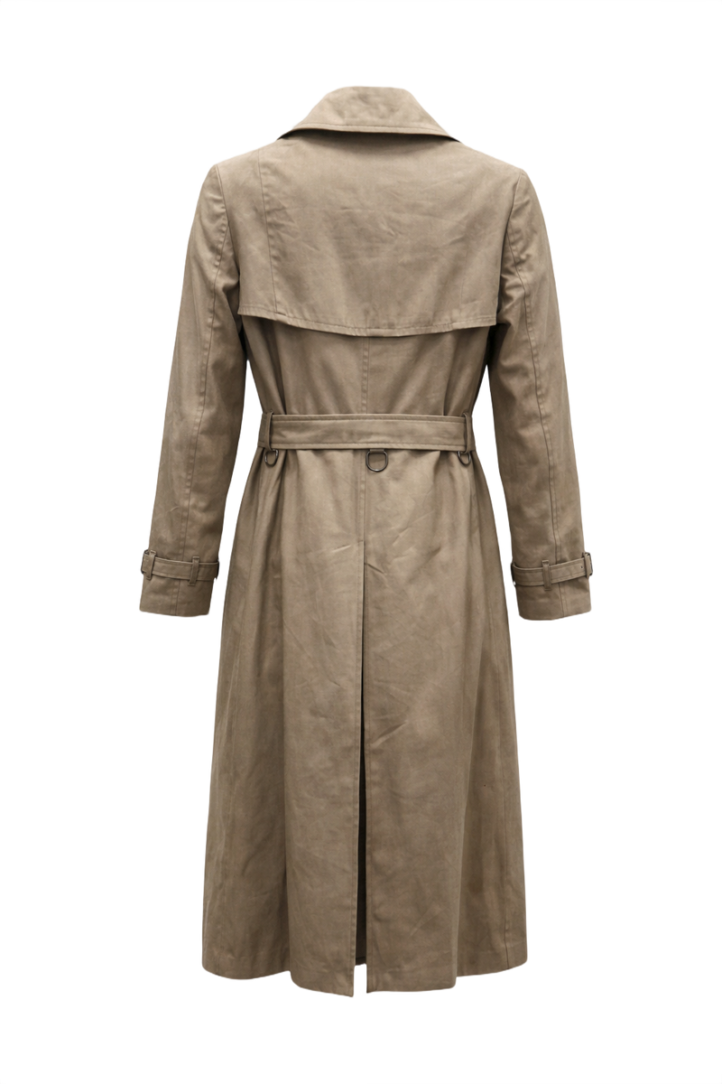 1980s Beige Cotton Trench Coat - Back View
