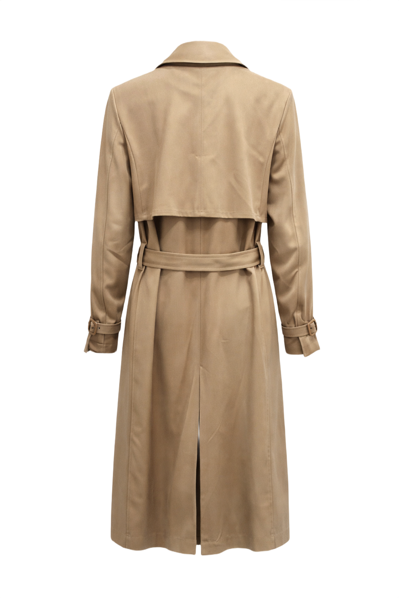 1980s Beige Cotton Trench Coat - Back View