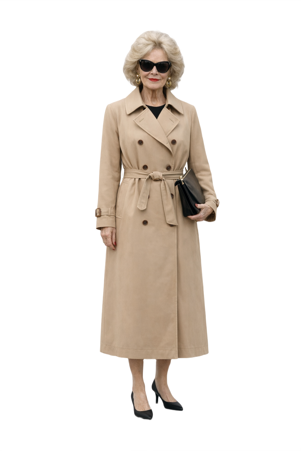 1980s Beige Cotton Trench Coat - Model