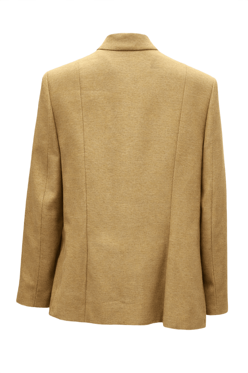 1980s Mustard Yellow Cotton Blend Jacket - Back View