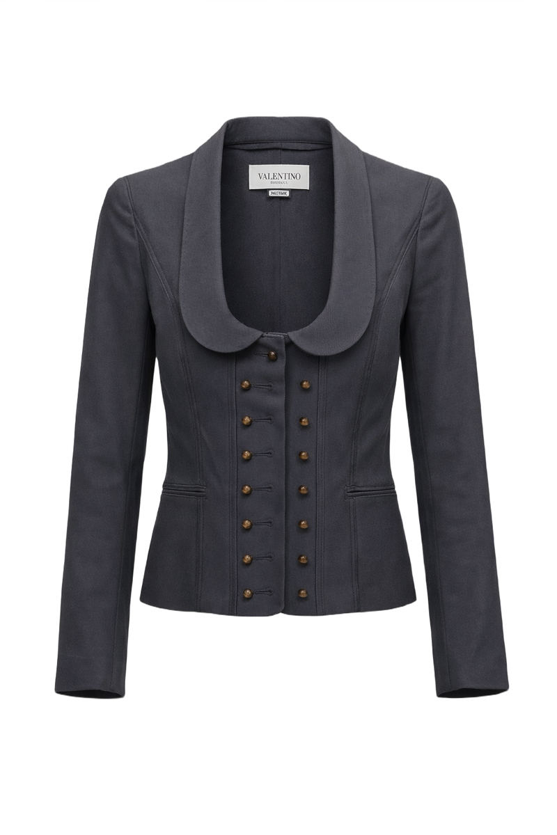 1990s Dark Grey Unknown Blazer - Front View