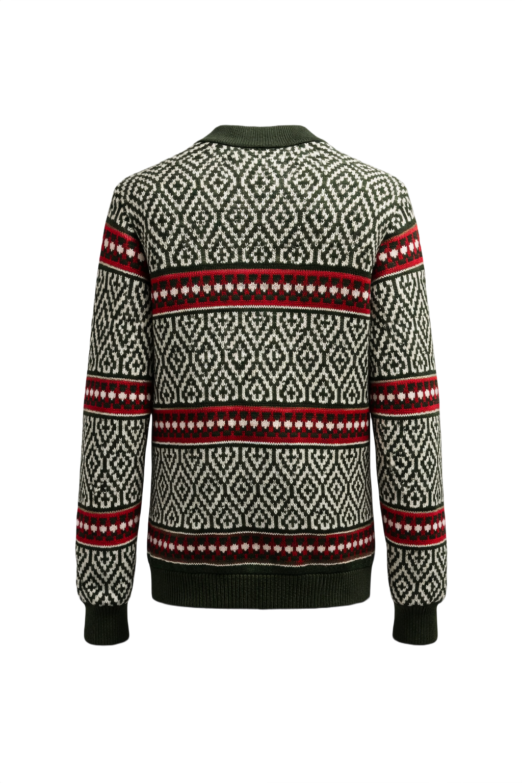 1960s Green Wool Sweater - Back View