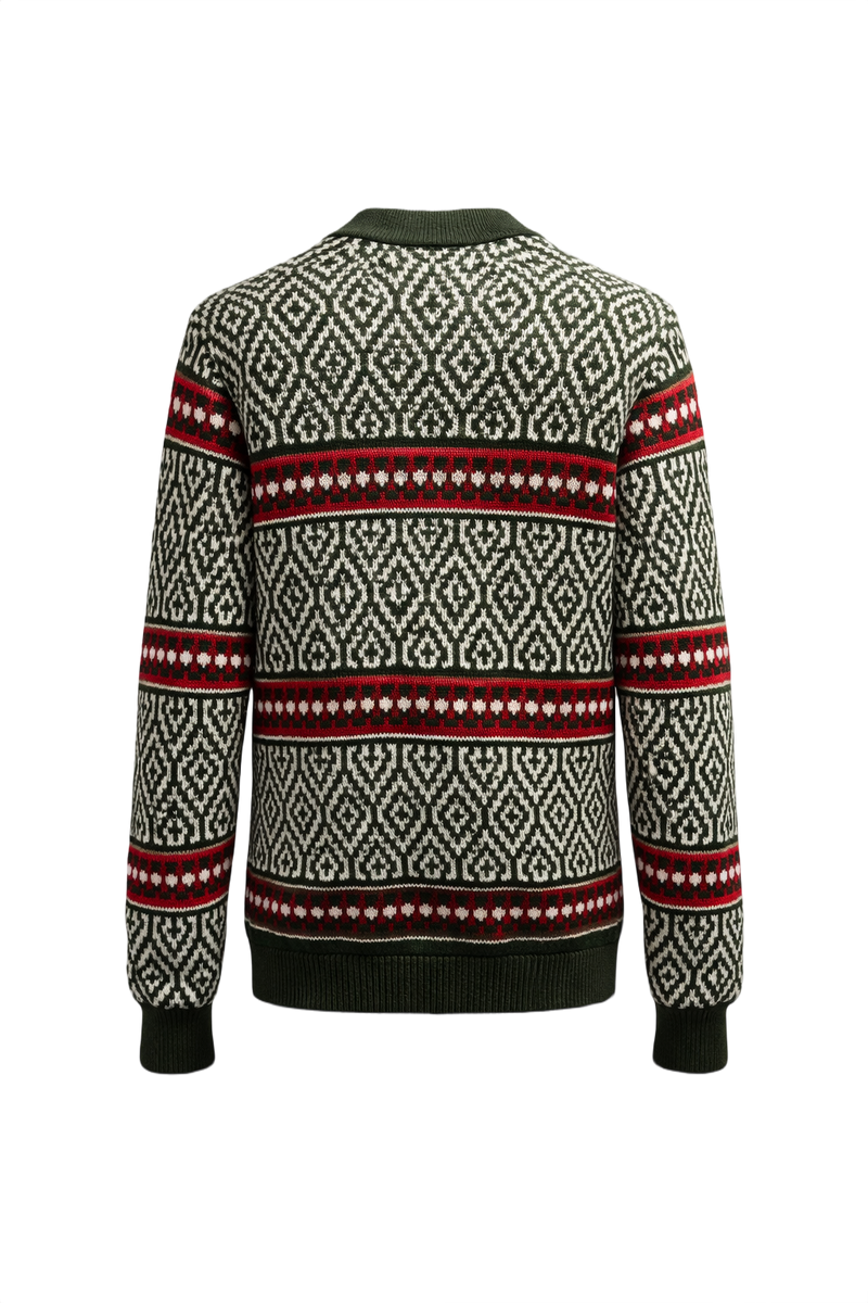 1960s Green Wool Sweater - Back View