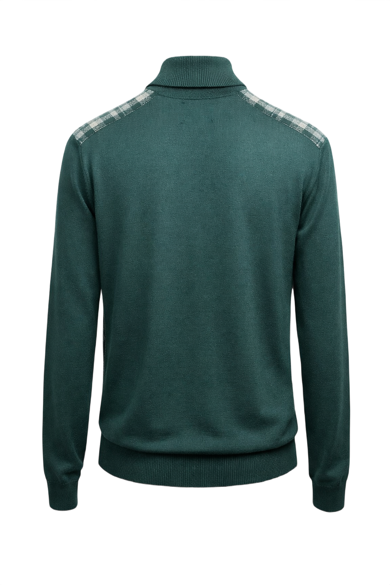 1970s Teal Wool Sweater - Back View