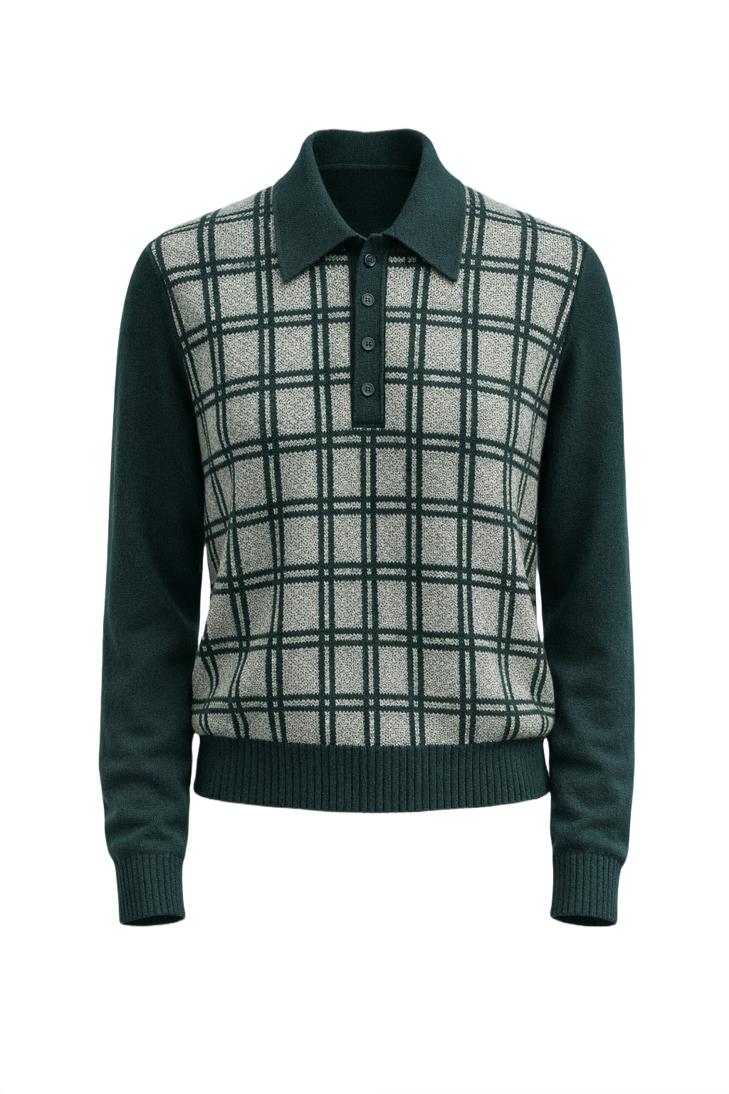 1970s Teal Wool Sweater - Front View
