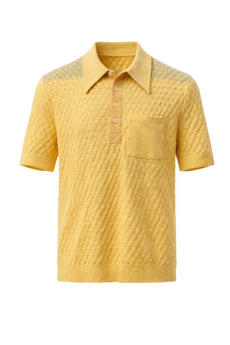 1960s Yellow Cotton Polo - Front View