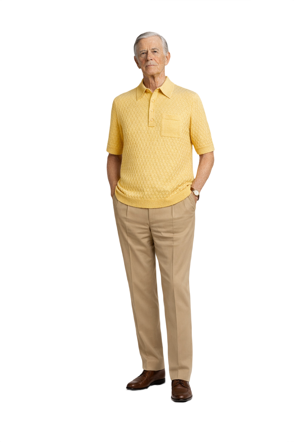 1960s Yellow Cotton Polo - Model