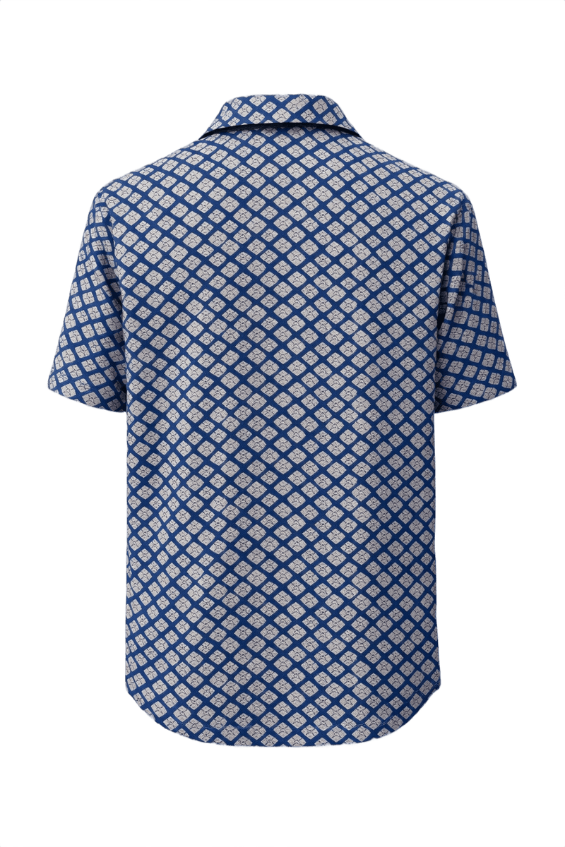 1960s Blue Polyester Shirt - Back View