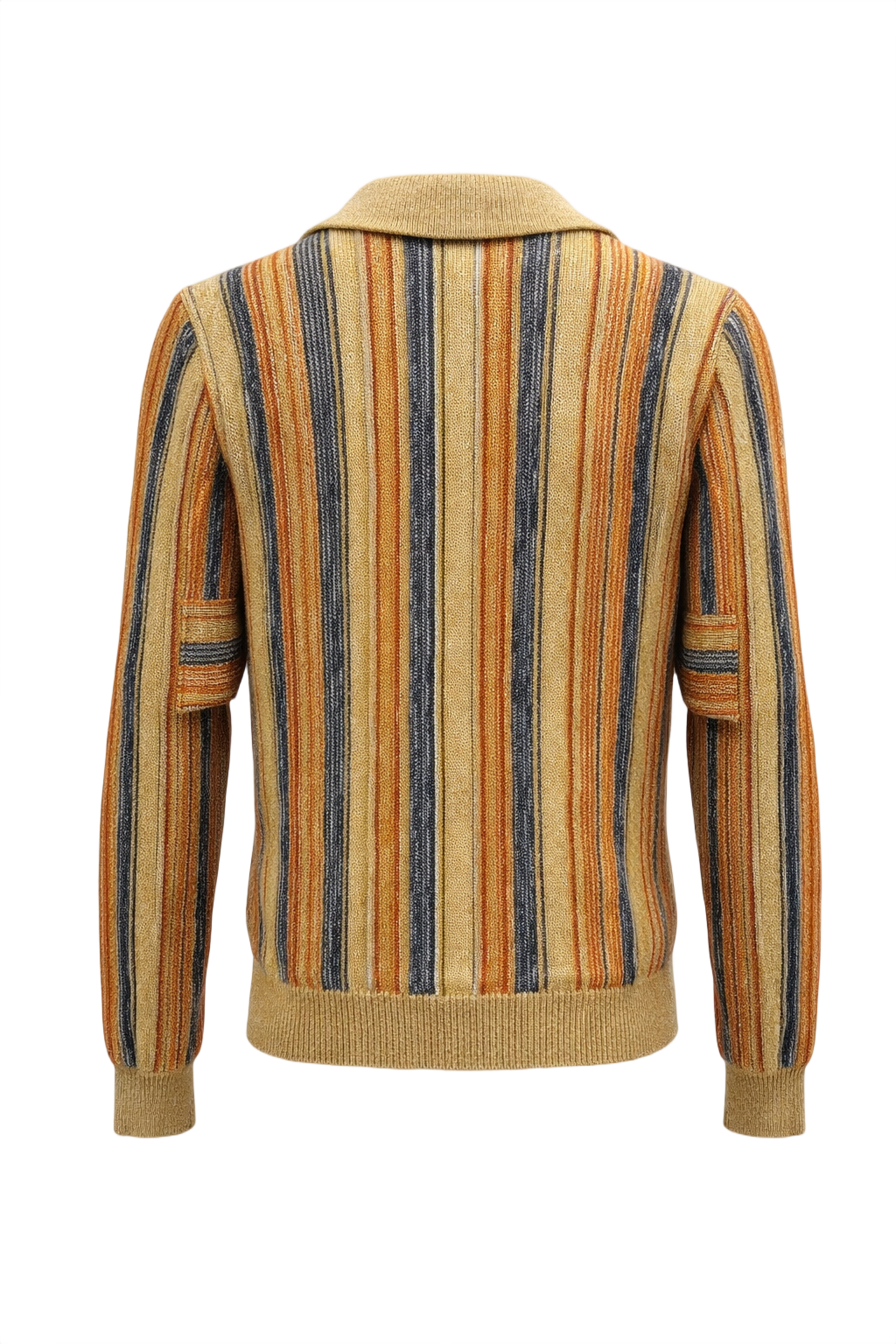 1960s Mustard Yellow Cotton Blend Sweater - Back View