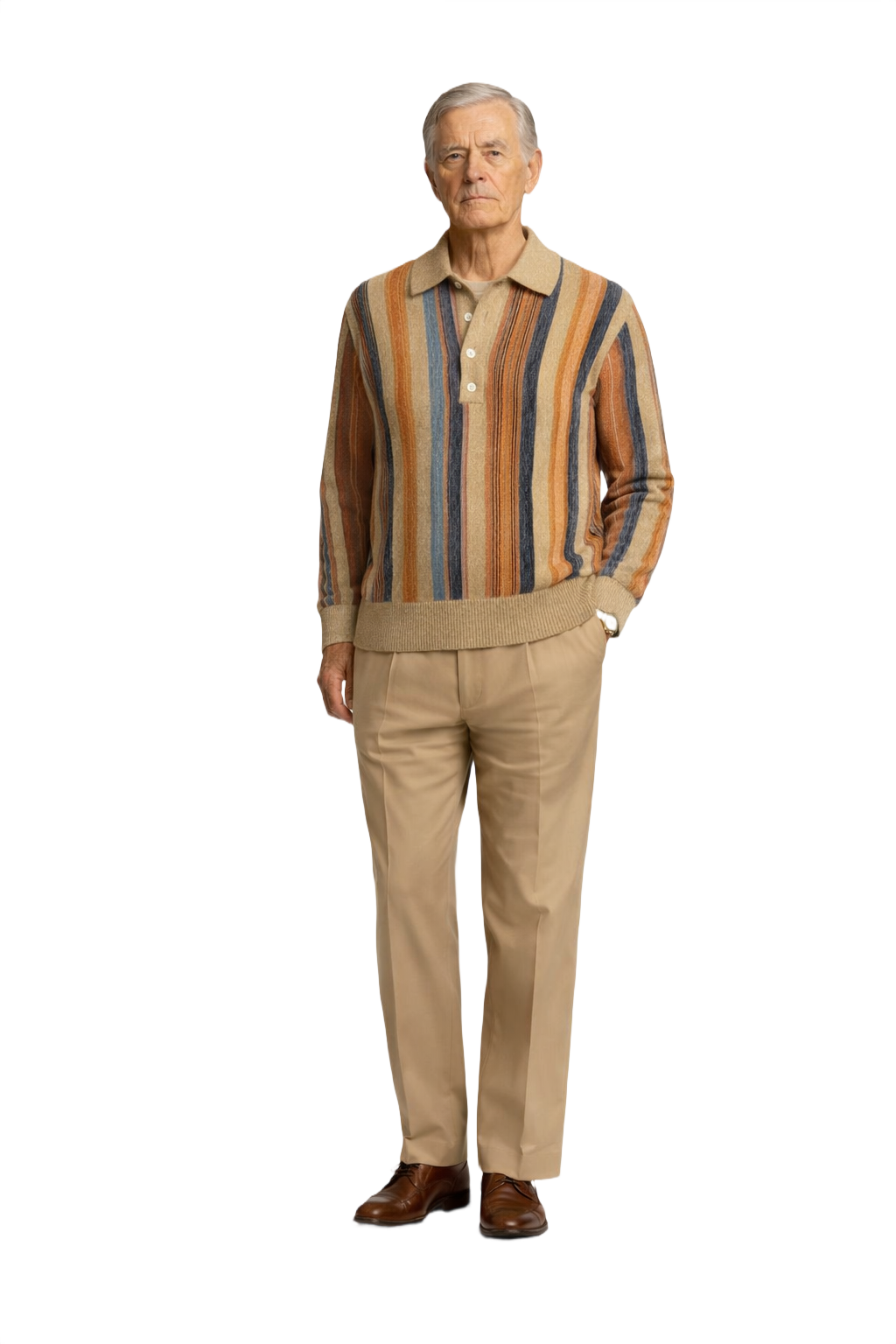 1960s Mustard Yellow Cotton Blend Sweater - Model