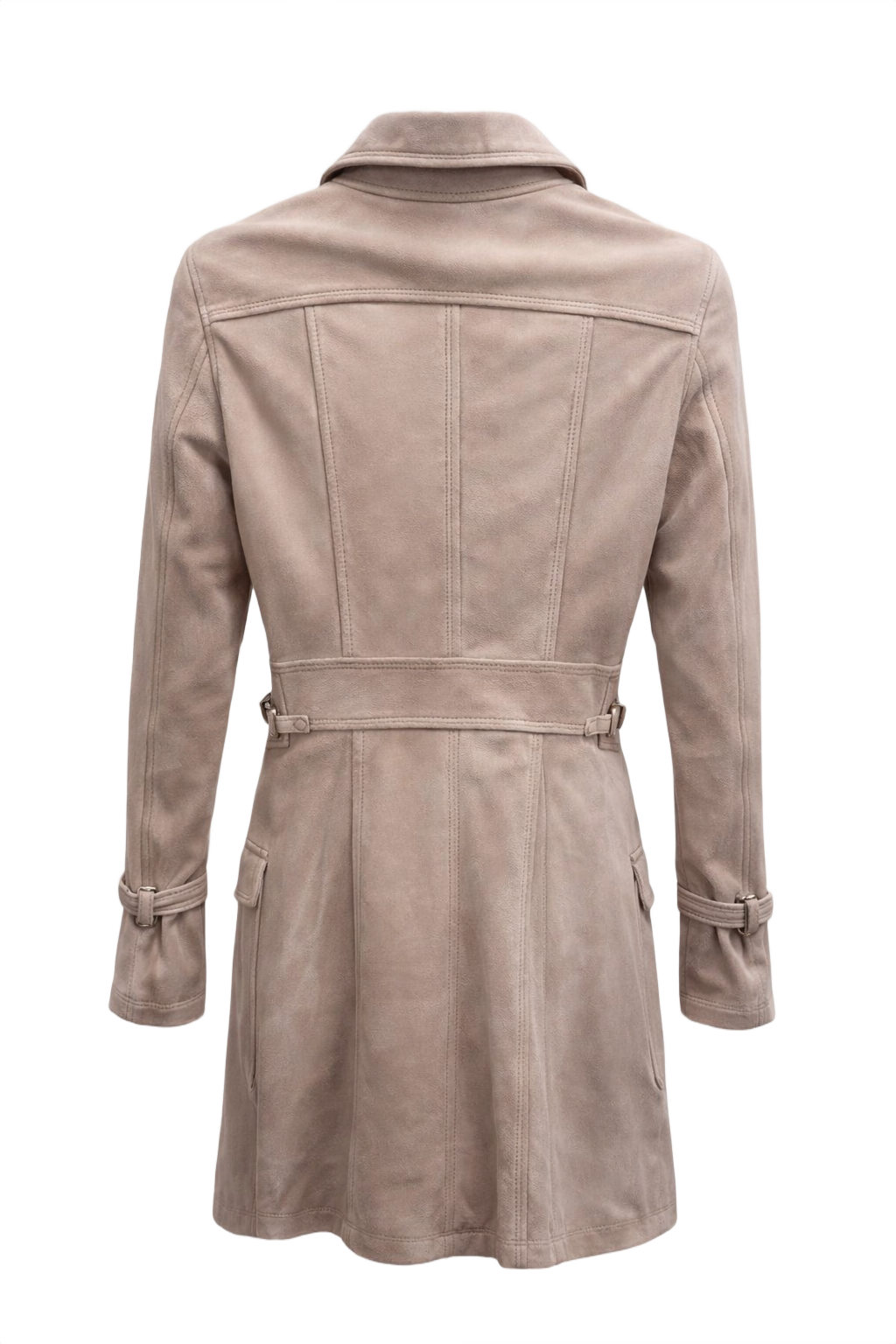 1990s Beige Leather Jacket - Back View