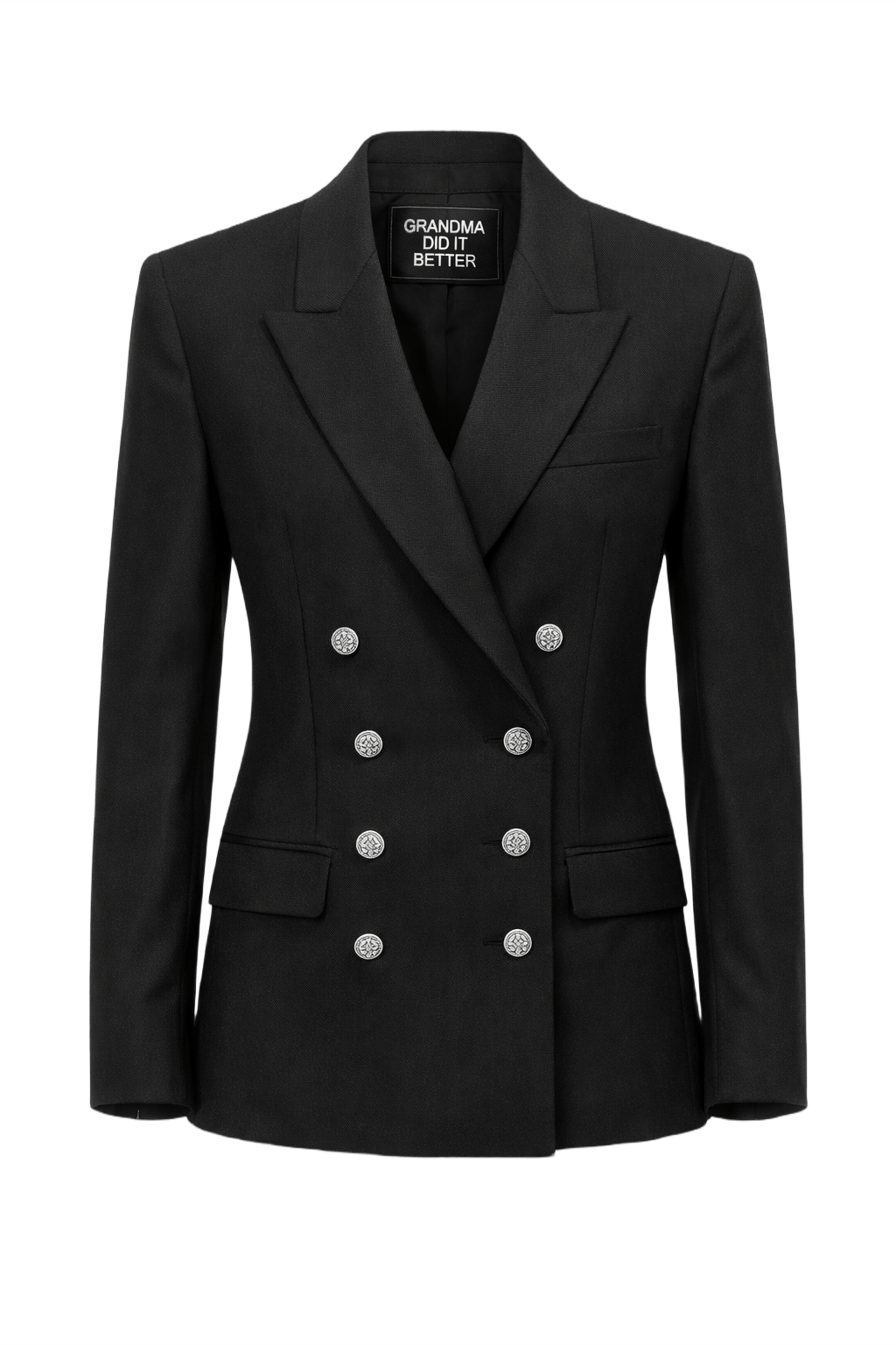 1940s Black Wool Blazer - Front View