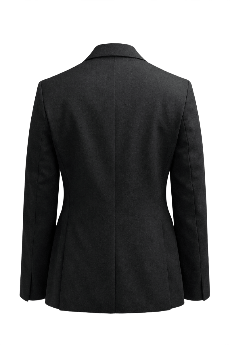 1940s Black Wool Blazer - Back View