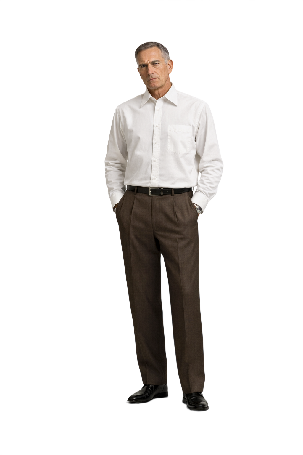 1990s White Cotton Dress Shirt - Model