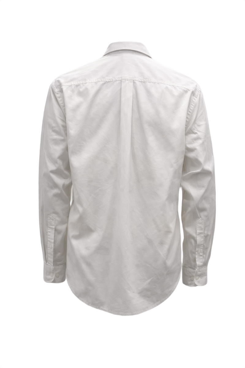1990s White Cotton Dress Shirt - Back View