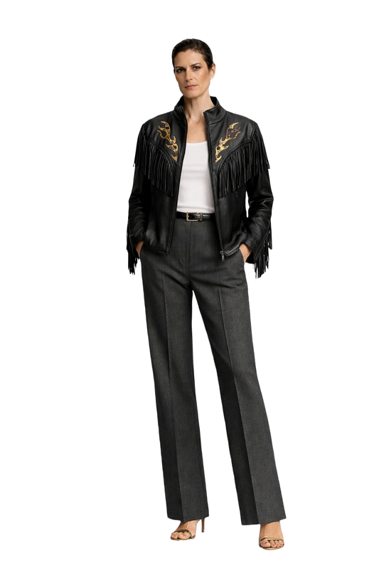 1990s Black Leather Jacket - Model