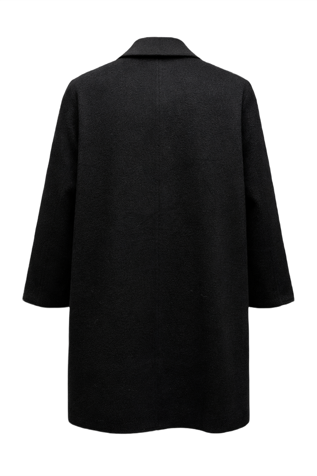 1990s Dark Charcoal Wool Coat - Back View