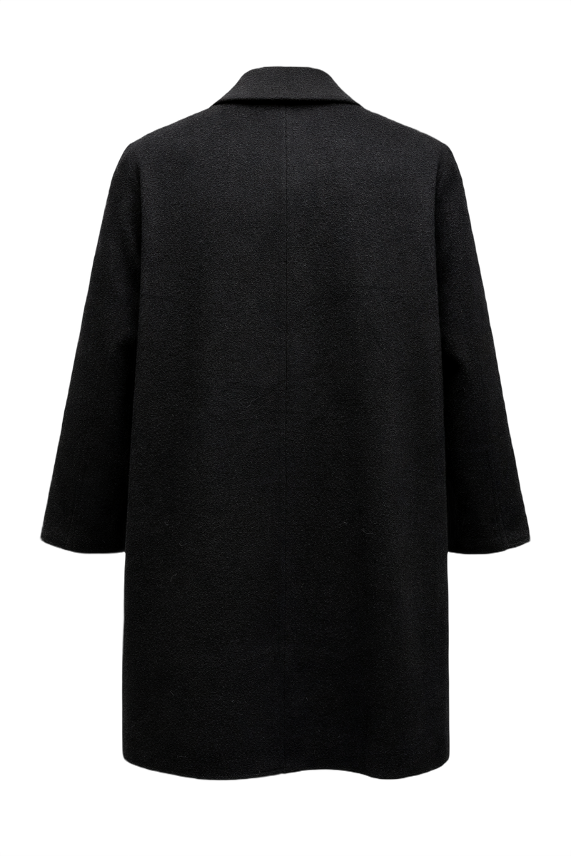 1990s Dark Charcoal Wool Coat - Back View