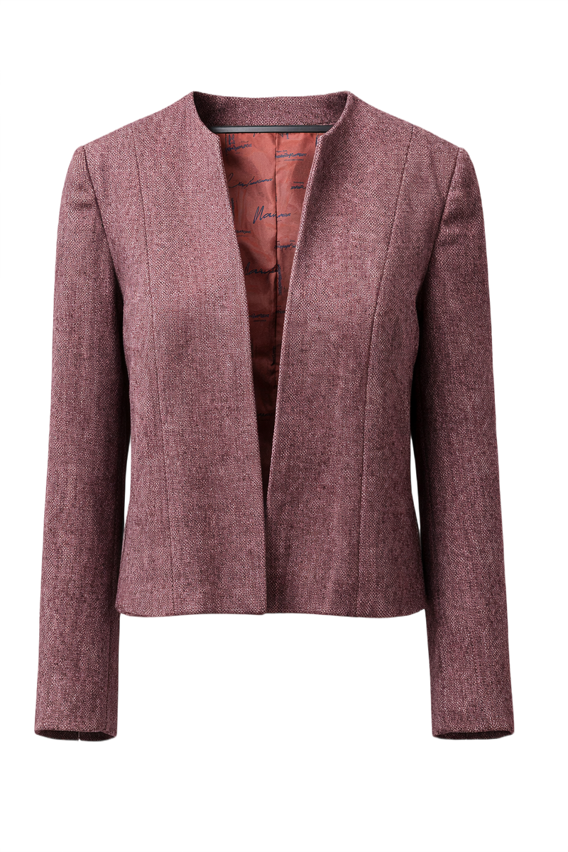 1980s Mauve Tweed Blazer - Front View