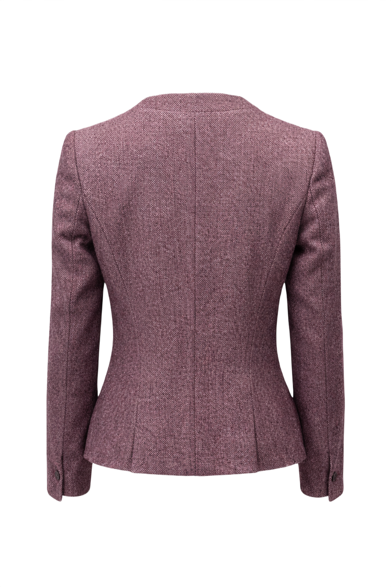 1980s Mauve Tweed Blazer - Back View