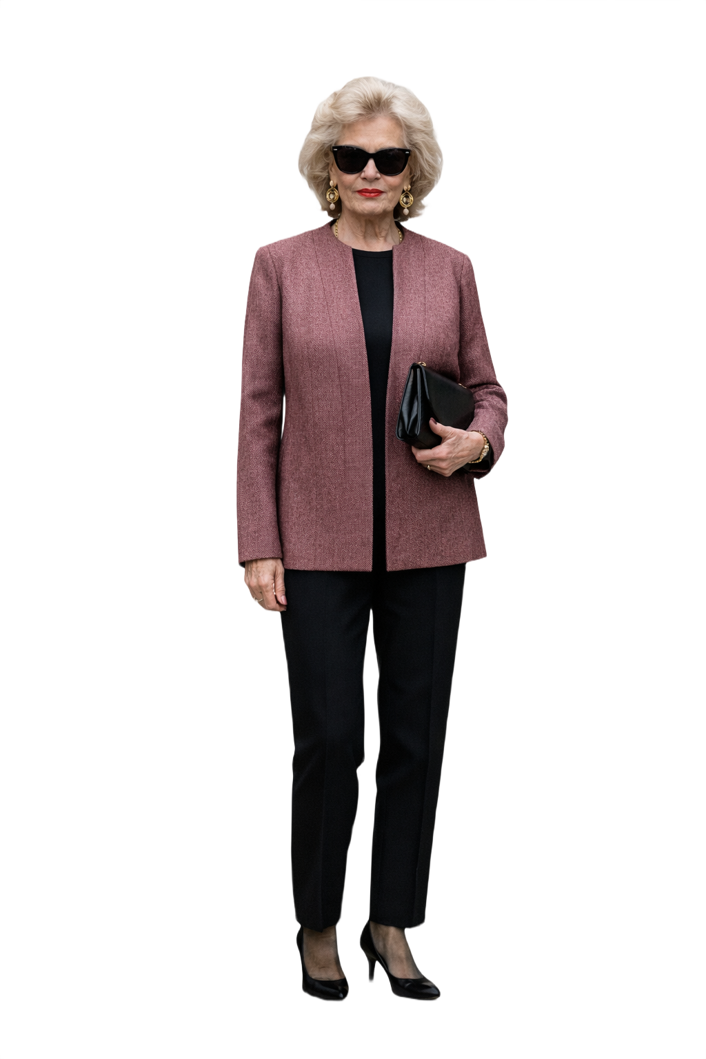 1980s Mauve Tweed Blazer - Model