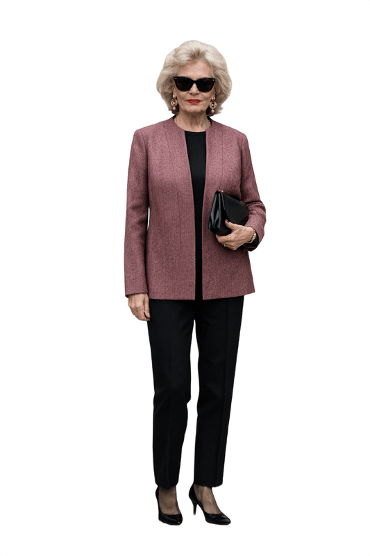 1980s Mauve Tweed Blazer - Model