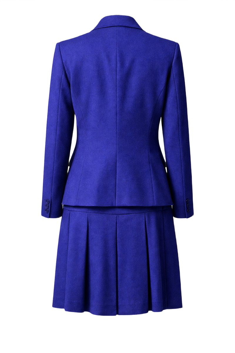 1980s Royal Blue Wool Power Suit - Back View