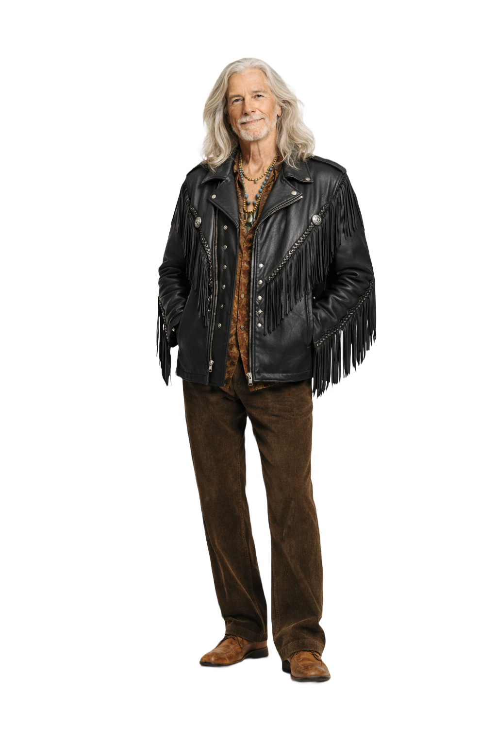 1970s Black Leather Jacket - Model