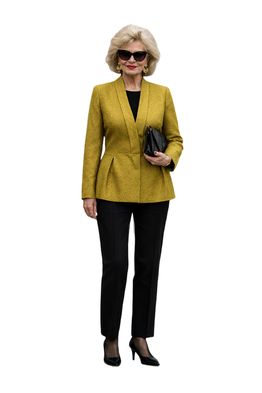 1980s Gold Unknown Blazer - Model