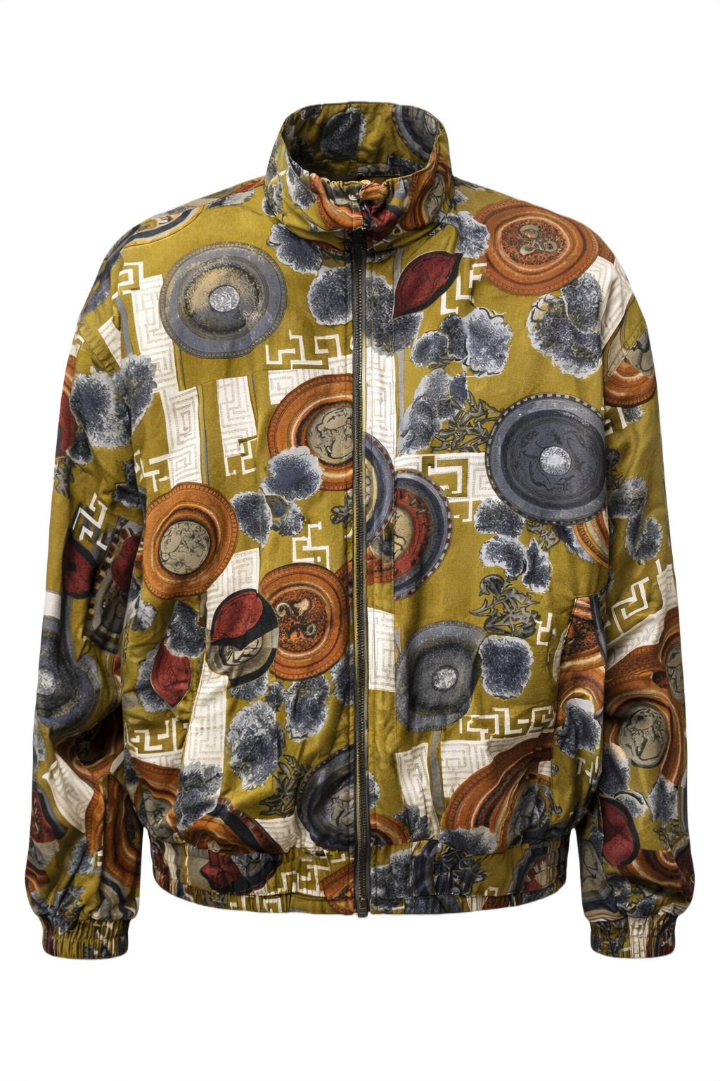 1970s Olive Green Synthetic Jacket - Front View