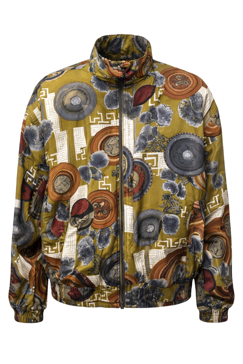 1970s Olive Green Synthetic Jacket - Front View