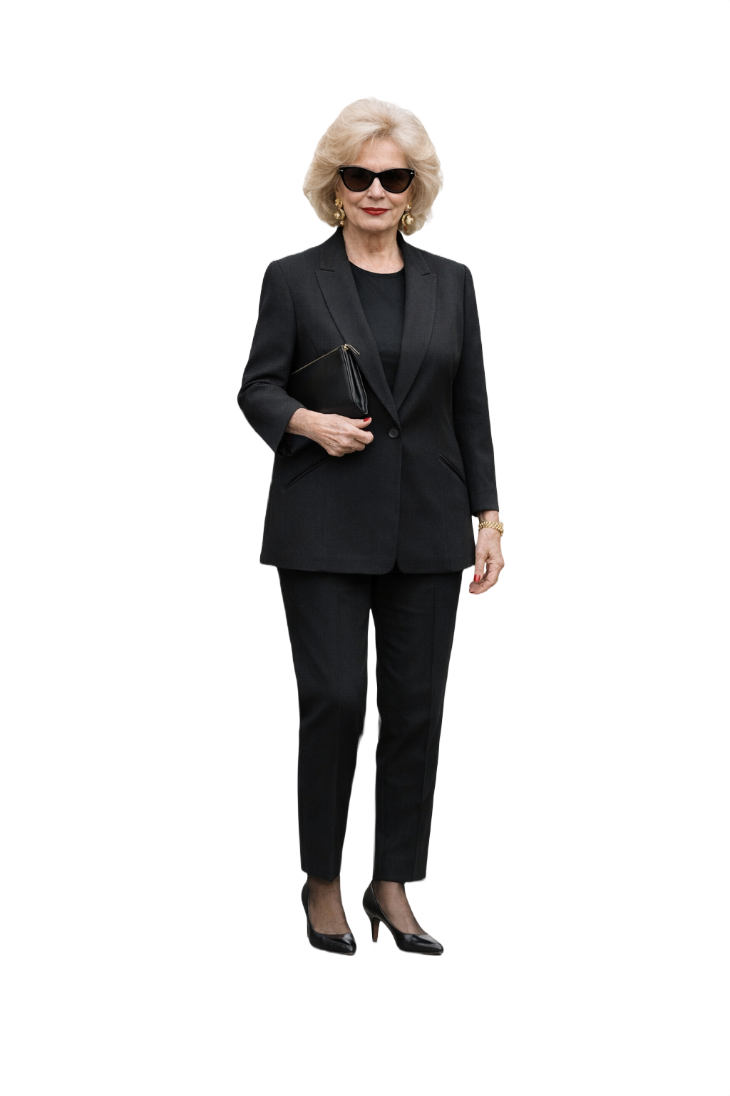 1980s Black Wool Blazer - Model