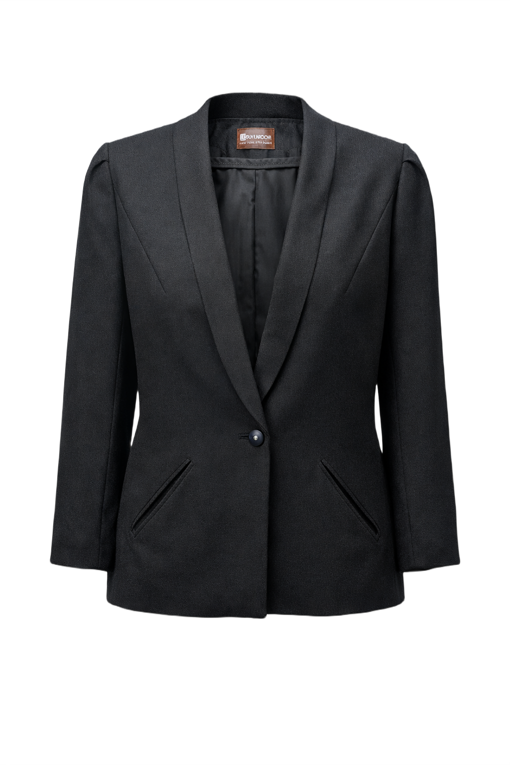 1980s Black Wool Blazer - Front View