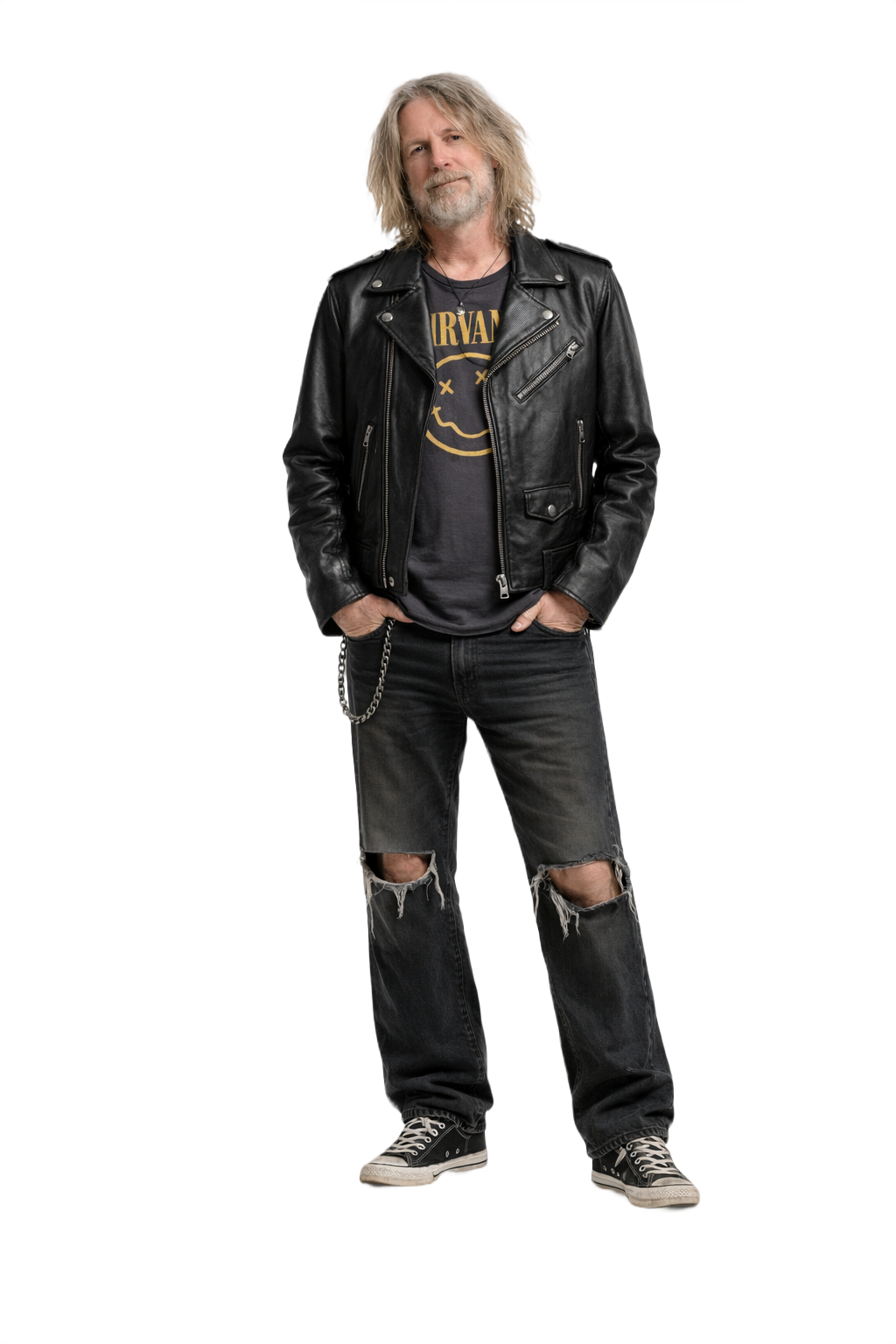 1990s Black Leather Medium Leather Jacket - Model