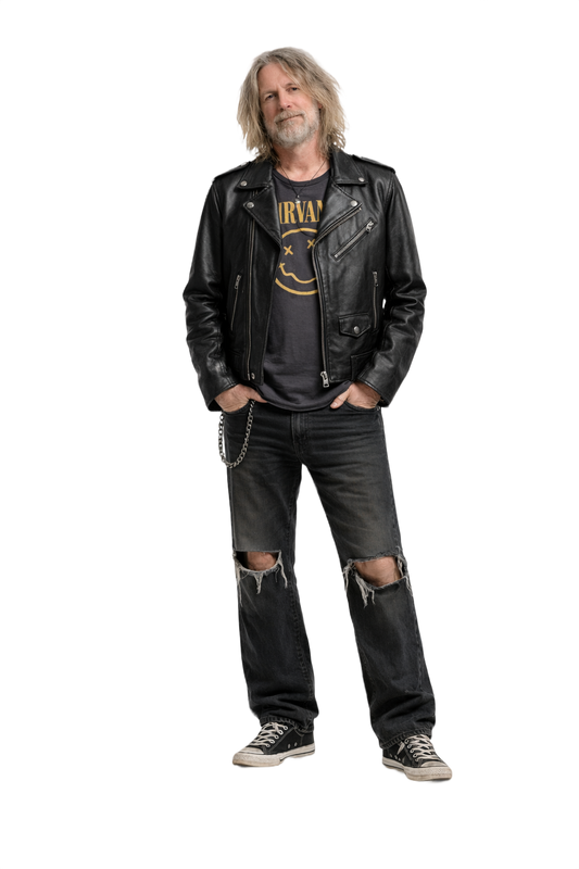 1990s Black Leather Medium Leather Jacket - Model