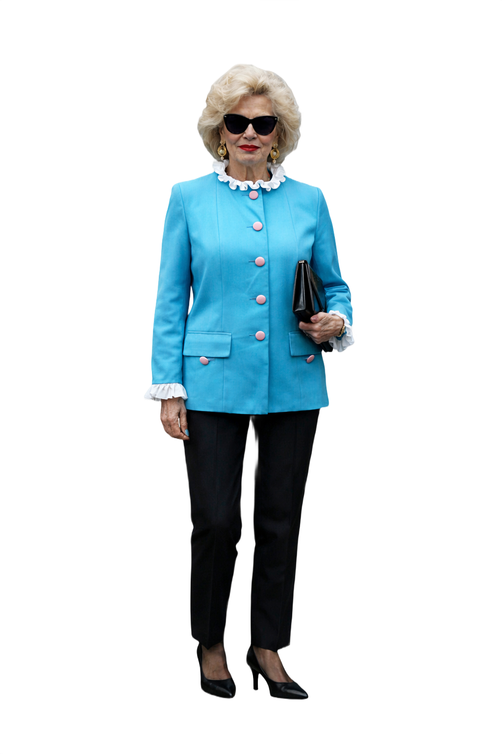 1980s Sky Blue Yves Saint Laurent Jacket - Model