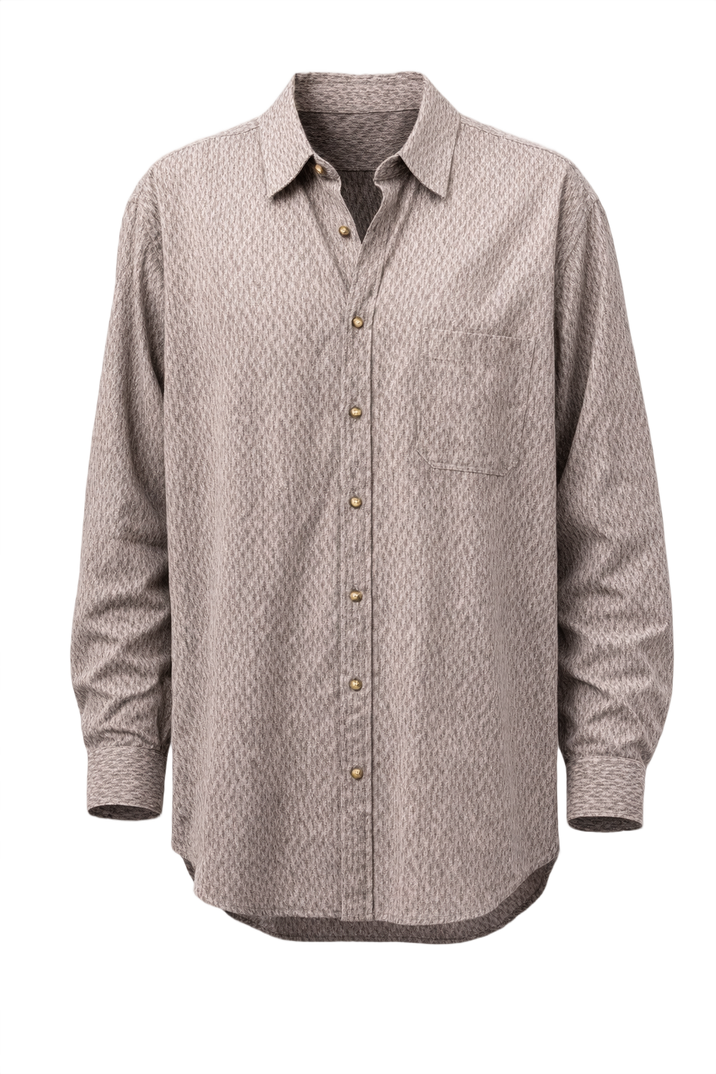1980s Beige Cotton Shirt - Front View
