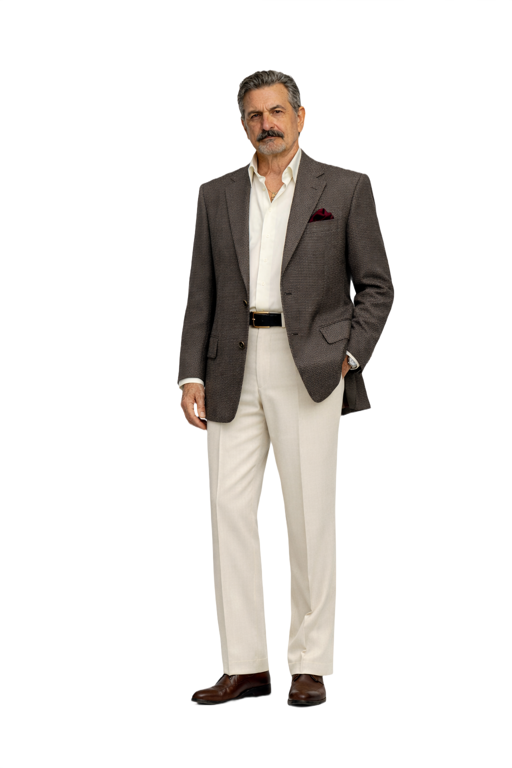 1980s Brown Wool Blend Blazer - Model
