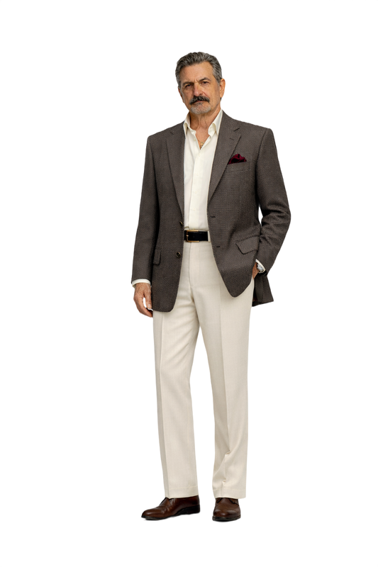 1980s Brown Wool Blend Blazer - Model