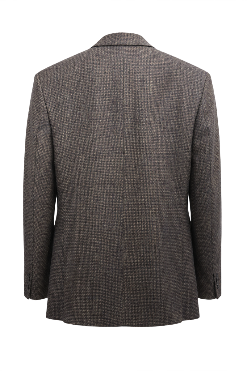 1980s Brown Wool Blend Blazer - Back View