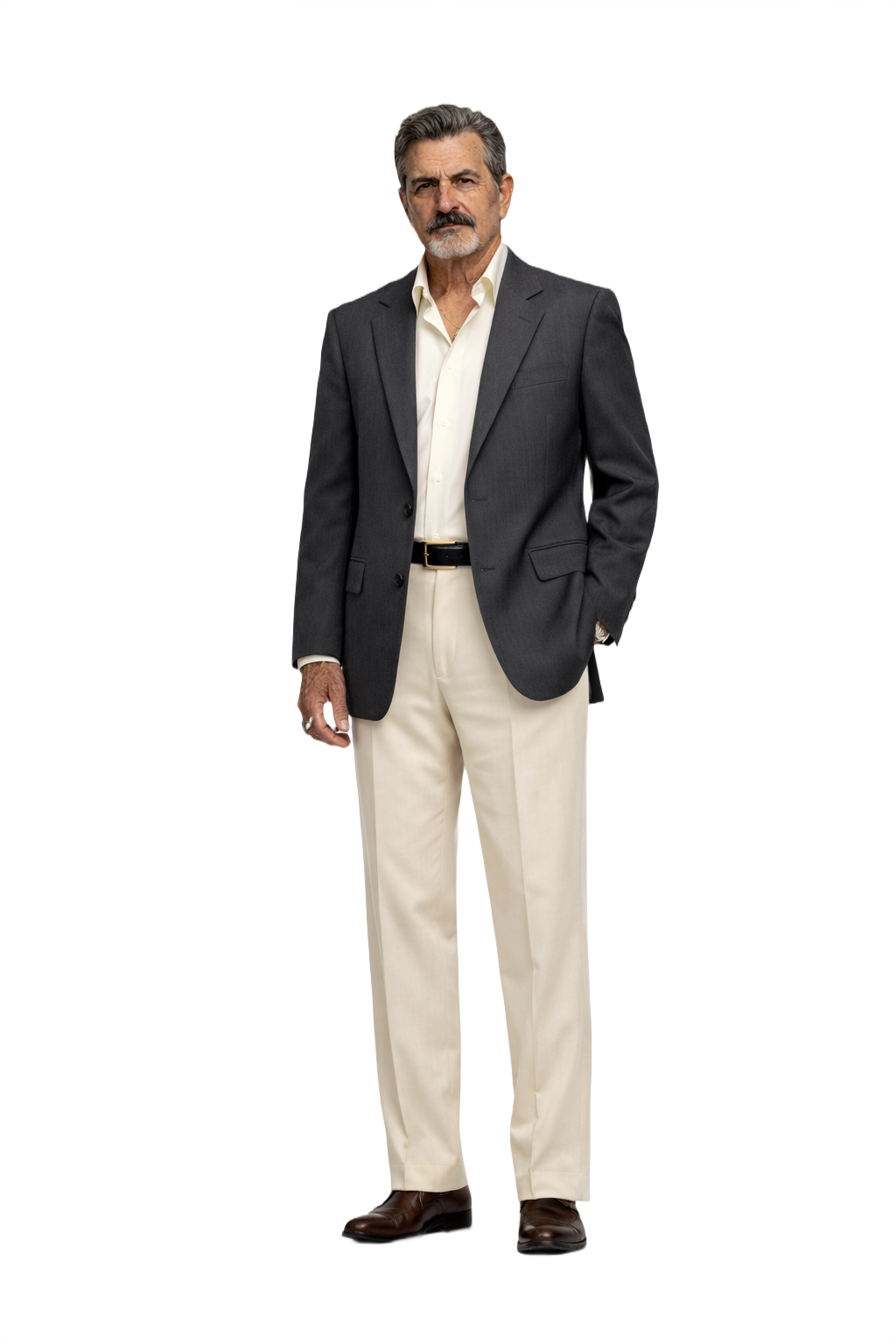 1980s Charcoal Grey Wool Blazer - Model