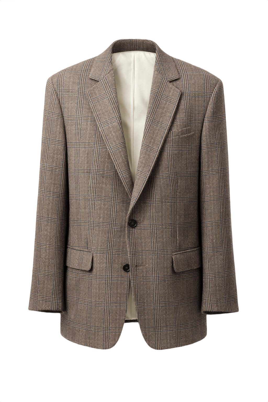 1980s Brown Wool Blazer - Front View