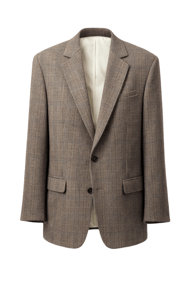 1980s Brown Wool Blazer - Front View